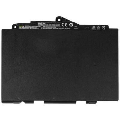 A black, rectangular laptop battery with visible technical details and symbols on top.