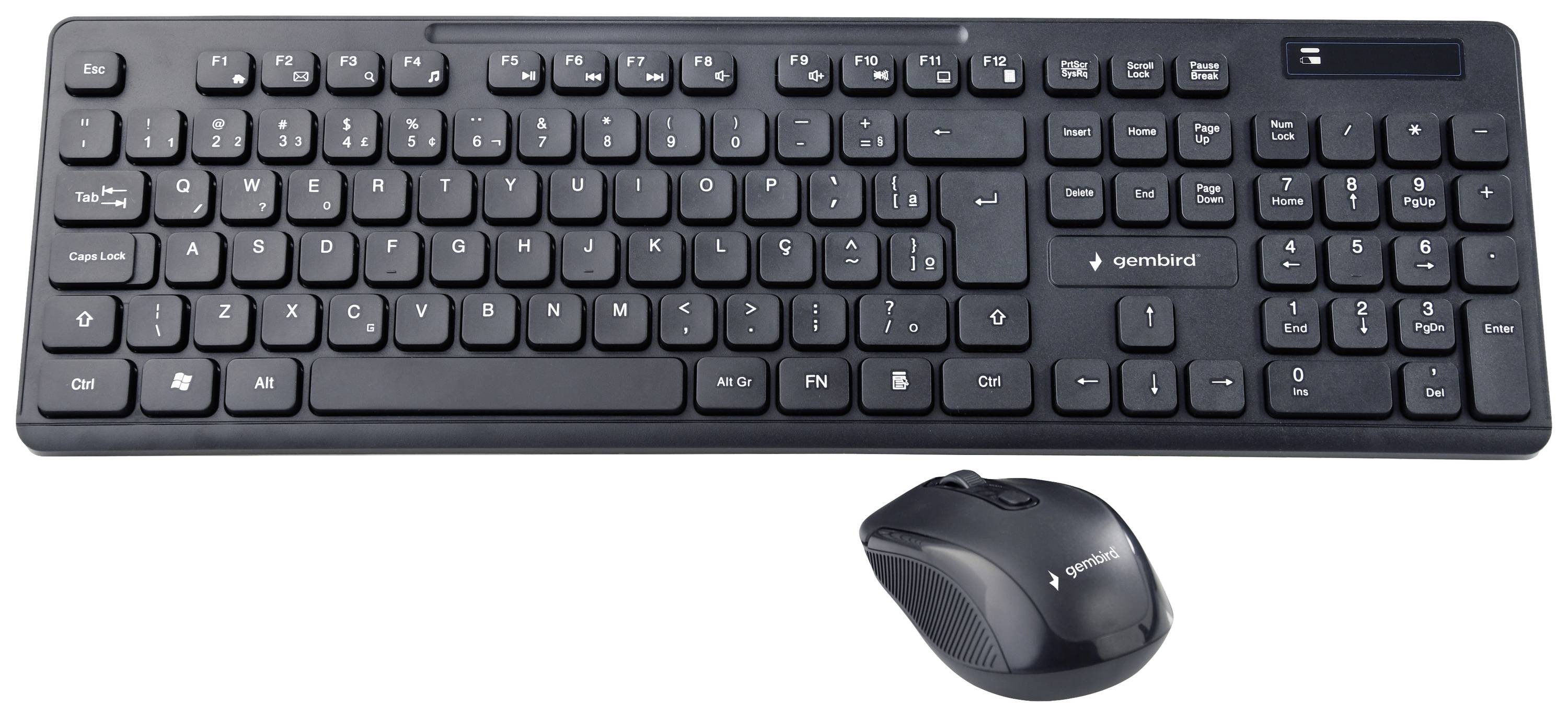 Gembird KBS-WCH-03-DE Radio Keyboard and mouse set German, QWERTZ Black