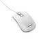 White cable mouse on a white background. The mouse has a scroll wheel and two buttons and bears the 'gembird' logo on its surface.