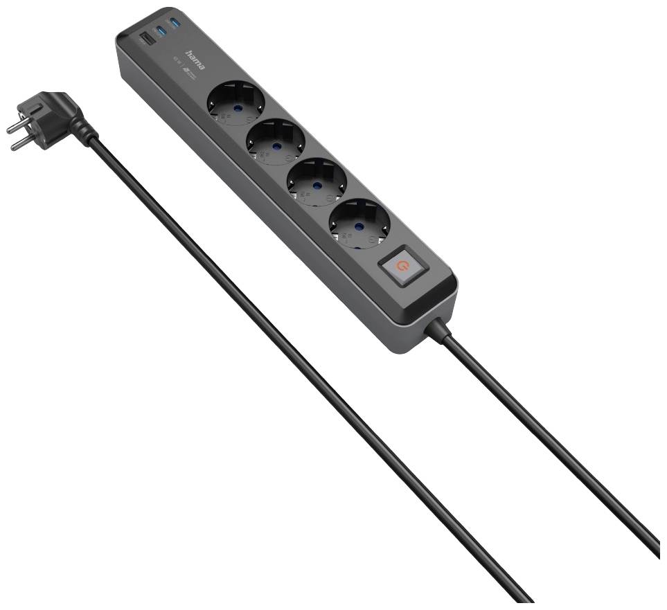 Image of Hama 00223189 Power strip (+ switch) Black PG connector 1 pc(s)