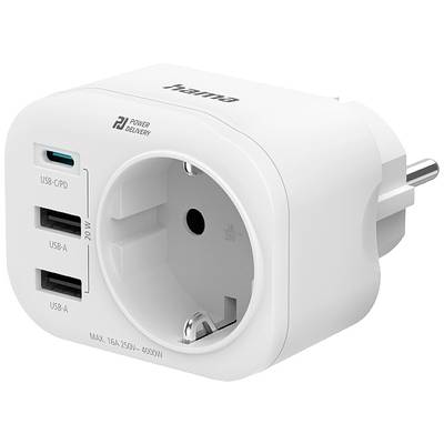Image of Hama 00223342 Wireless in-line socket + USB White