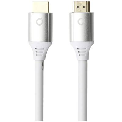 A silver HDMI cable plug with a white cable, suitable for connecting audiovisual devices to a monitor or television.