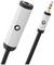 Adapter cable with 3.5mm jack plug and socket in black and white. Suitable for connecting audio devices.