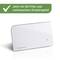 A white Wi-Fi repeater with 'Now with 5G filter and improved reception unit' text in a green box with a tick mark.