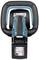 A portable, handheld electric tool with a navy and black casing and safety instructions on the underside. Ideal for garden work.