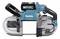 A battery-powered blue and grey band saw, suitable for mobile cutting work. Marked with 'XGT' and '40V max'.