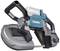 Hand bandsaw with a robust handle and a protective housing, suitable for precise cutting work on various materials.