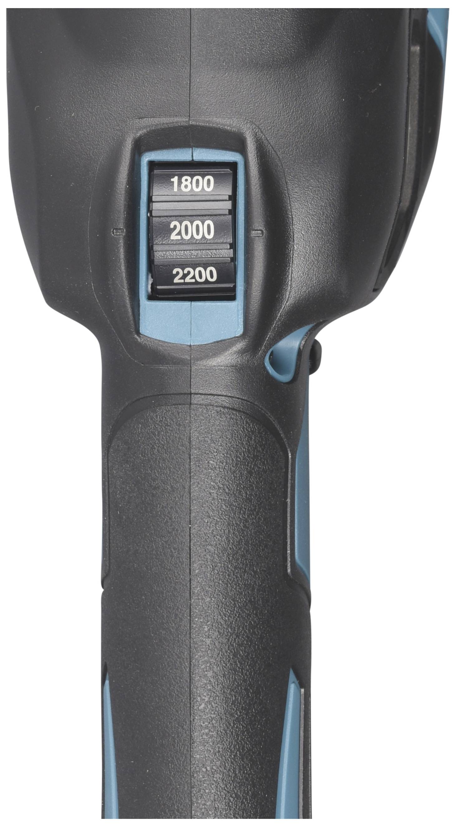 A lever with a switch showing three values '1800', '2000', and '2200' for speed adjustment.