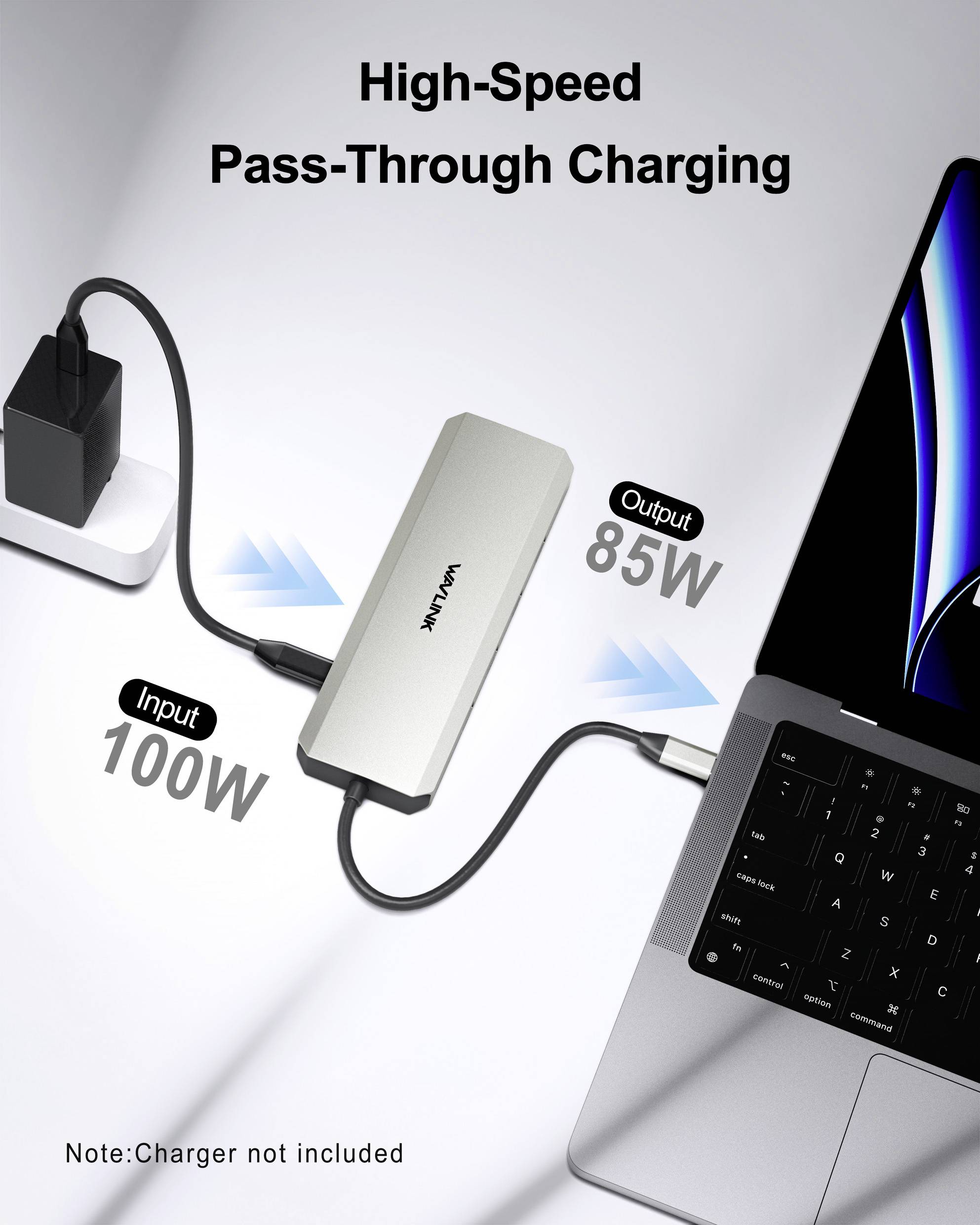 Wavlink USB4® docking station WL-UHP4403 Compatible with (brand): Universal Supports 8K@30 Hz (1x) / 4K@30Hz (2x), USB-C-8