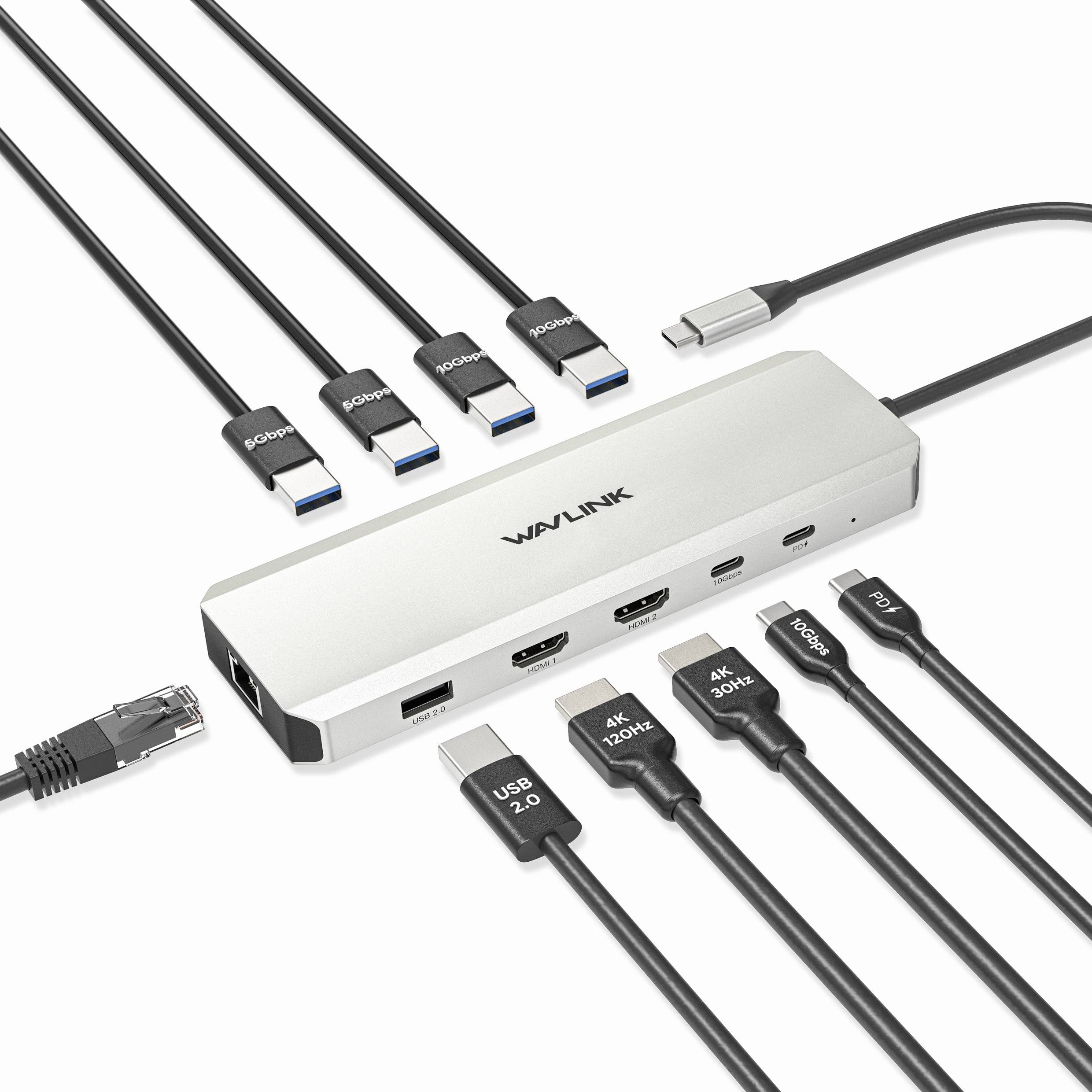 Wavlink USB4® docking station WL-UHP4403 Compatible with (brand): Universal Supports 8K@30 Hz (1x) / 4K@30Hz (2x), USB-C-4