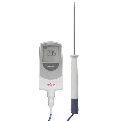 A digital thermometer with a probe shows a temperature of 23.5 degrees Celsius.