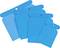 Four blue plastic scrapers of different sizes. They have a practical tab with a hole on top for storage.