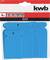 Four blue plastic scrapers in various sizes (50 mm, 80 mm, 100 mm, 120 mm) in a package with 'kwb Germany GmbH' logo.
