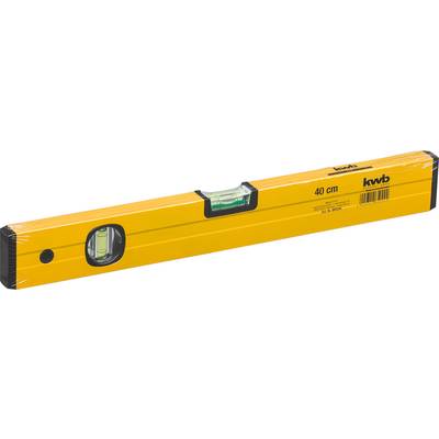 Yellow spirit level with two vials, approximately 40 cm long.