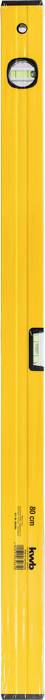 Yellow spirit level with two vials, used for checking the horizontality or verticality of surfaces.