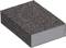 A rectangular sanding block with a rough, grainy surface, grey in colour; used for sanding and smoothing surfaces.