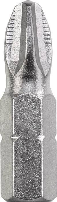 Cross-head bit with silver metallic surface, suitable for screwdrivers, shows details of the slot head.