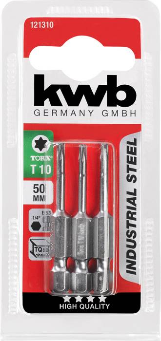 kwb 121310 Hex bit T 10 Steel 3 pc(s)-1