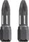 Two grey screwdriver bits with cross-head tips, positioned side by side. Ideal for use with electric screwdrivers.