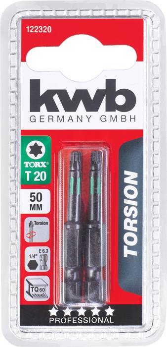 kwb 122320 Hex bit T 20 Steel 2 pc(s)-1