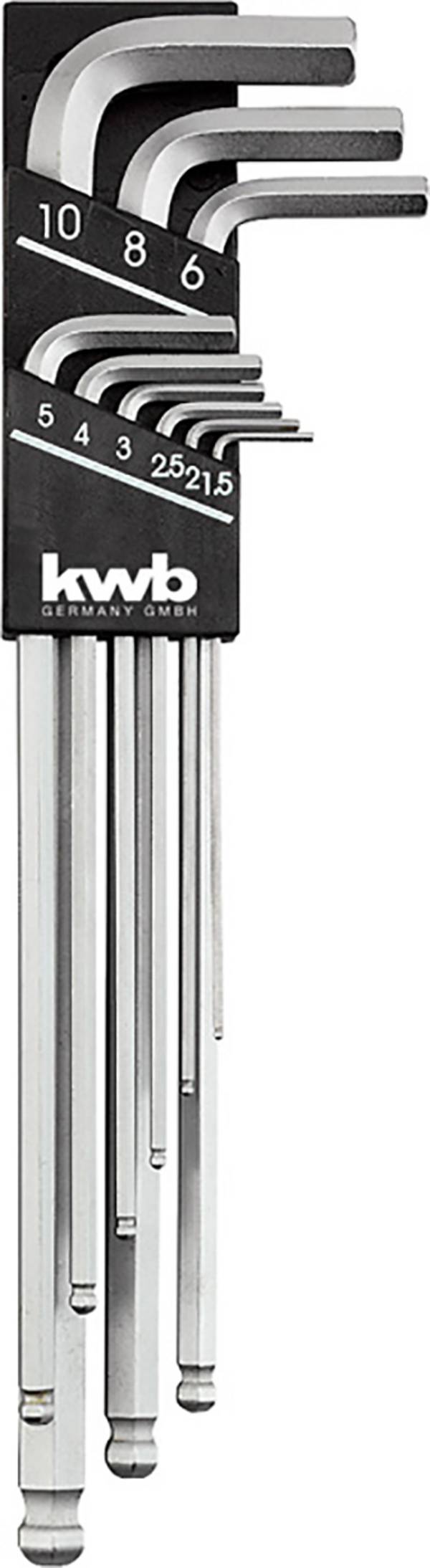 kwb Allen key 1.5 mm, 2 mm, 2.5 mm, 3 mm, 4 mm, 5 mm, 6 mm, 8 mm, 10 mm 9-piece