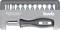 Socket wrench set by kwb with an ergonomic handle and multiple bits in a compact holder.