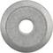 Round, grey metal disc with a hole in the centre, similar to a large washer.