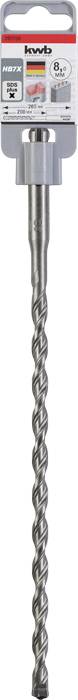 Drill bit with SDS-plus attachment for concrete. Packaging displays the 'kwb' brand along with the drill bit's diameter and length.