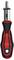 A red and black screwdriver with a metal end, featuring an ergonomic handle for easy grip.