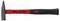 A red and black-handled hammer with a metallic head, designed for general construction work. Brand and model information printed on handle.