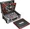 An open tool case with numerous tools, including screwdrivers, pliers and socket wrenches. The case bears the logo 'kwb Germany GmbH'.