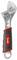 Adjustable metal spanner with a black handle and red accents.
