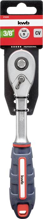 KWB ratchet, 3/8 size, with ergonomic handle, in packaging. Suitable for professional applications.