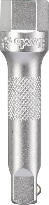 Silver, hexagonal tool with a ridged surface. Possibly an adapter or accessory for hand or power tools.