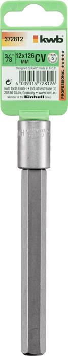 'Kwb Hexagonal Socket Wrench Insert, 12x126 mm, Chrome Vanadium Steel, Professional Quality.'