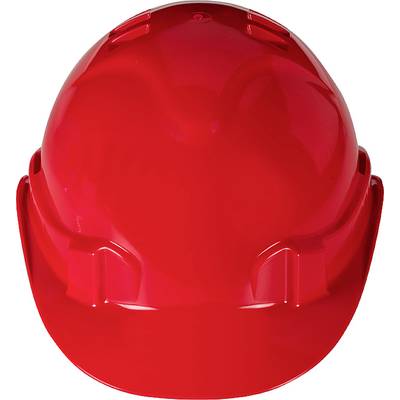 A red safety helmet photographed from above, symbolising workplace safety precautions. Think about safety measures.
