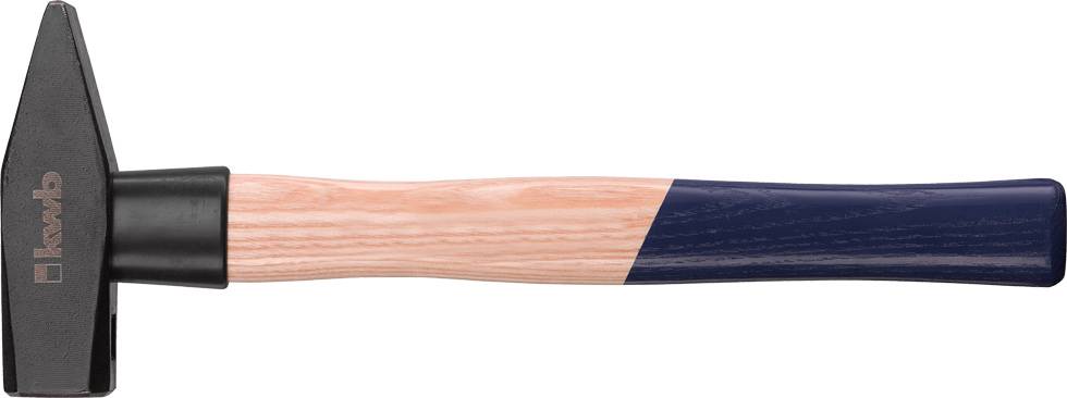 Hammer with a wooden handle and black head, suitable for craftwork.