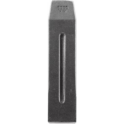 A black metal part with a vertical groove in the middle and the imprint '2000 HV' at the top.