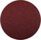 Circular piece of sandpaper with a reddish, granular surface, suitable for fine sanding of wood or metal surfaces.