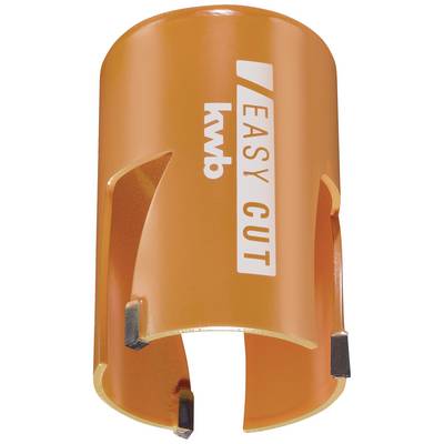 'Orange drill tool with the inscription "EASY CUT", three black blades visible, suitable for precise drilling in hard surfaces.'