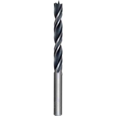 'Spiral drill bit with dark coating, suitable for precise drilling in metal or wood.'