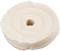 Fabric polishing pad with a hole in the centre, spiral-stitched. Attractive beige colour, suitable for polishing metal surfaces.