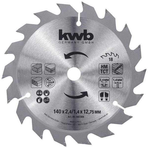 kwb  582359 Circular saw blade 140 x 12.75 mm  1 pc(s)