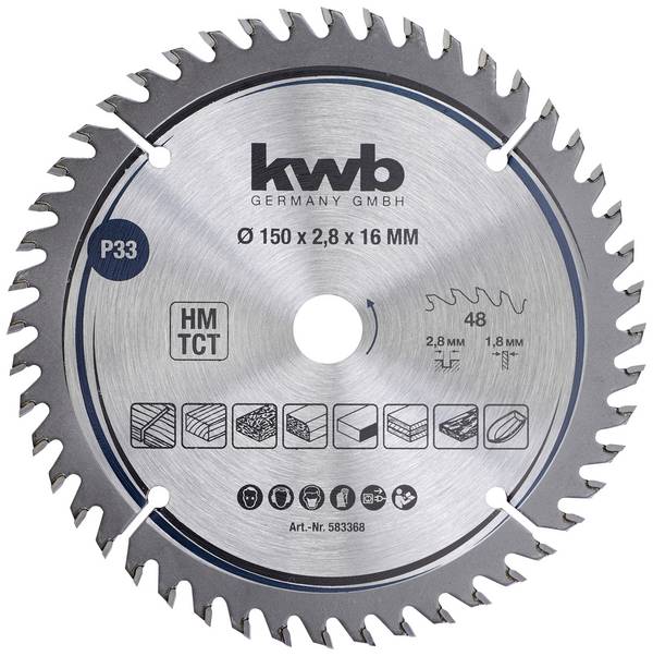 kwb  583368 Circular saw blade 150 x 16 mm  1 pc(s)