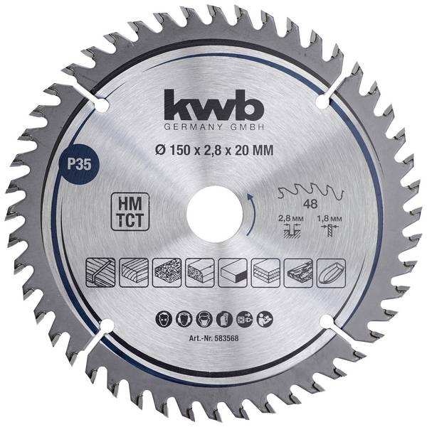 kwb  583568 Circular saw blade 150 x 20 mm  1 pc(s)