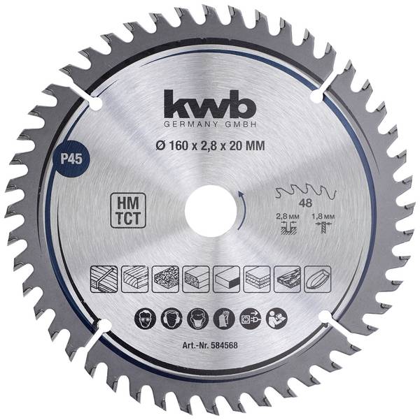 kwb  584568 Circular saw blade 160 x 16 mm  1 pc(s)