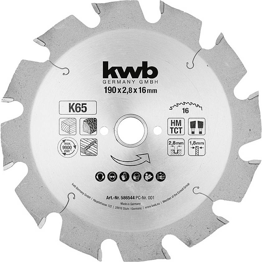 kwb 586544 Circular saw blade 190 x 16 mm 1 pc(s)