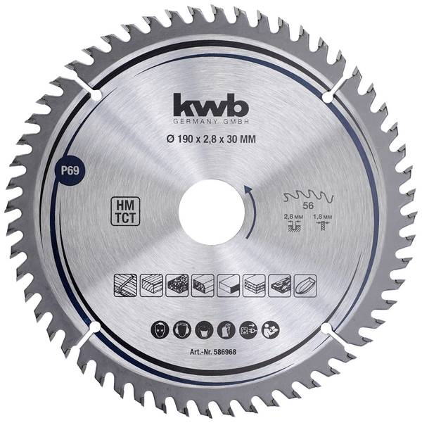 kwb  586968 Circular saw blade 190 x 30 mm  1 pc(s)