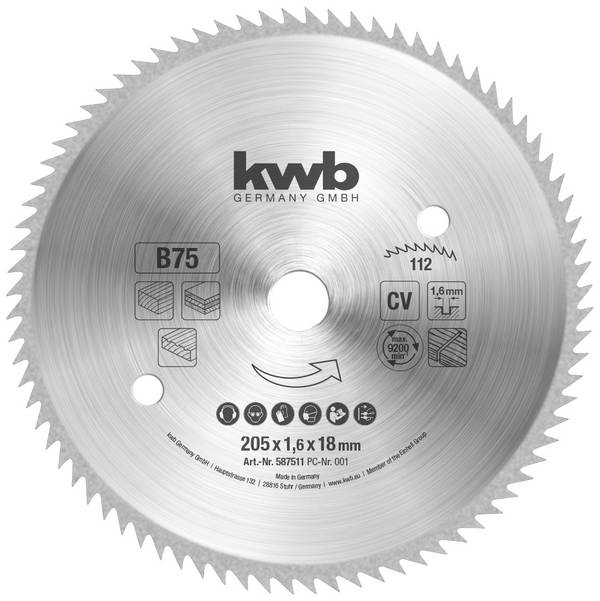 kwb 587511 Circular saw blade 205 x 18 mm 1 pc(s)