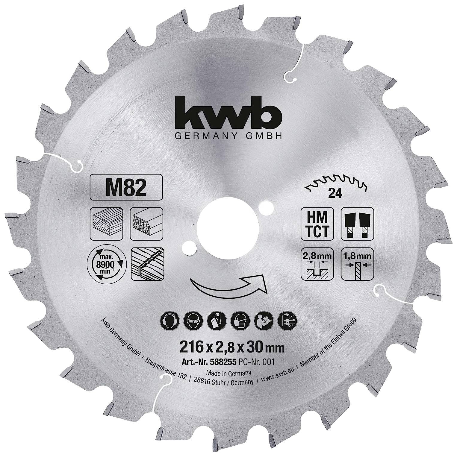 Buy kwb 588255 Circular Electronic x 30 | Conrad 216 blade mm 1 pc(s) saw